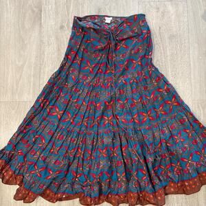 Nolita blue and red midi skirt or dress with sequins. Size large.